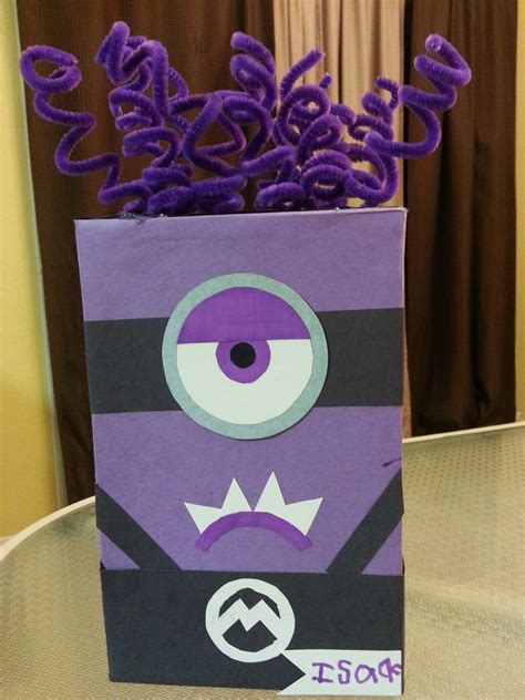 Purple Minion Valentines Box For School Valentines School Kids