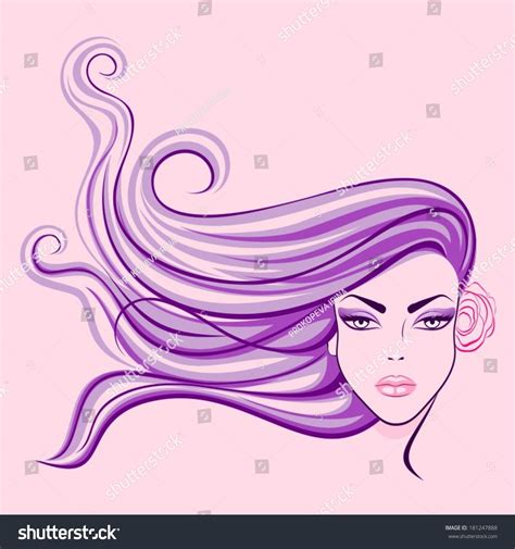 sketch girl curly hair stock vector royalty free 181247888 shutterstock