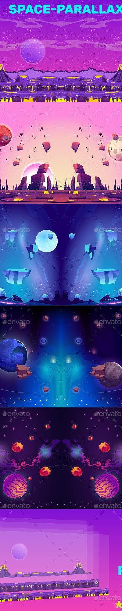 Space Parallax Backgrounds By Codemticsinc Graphicriver