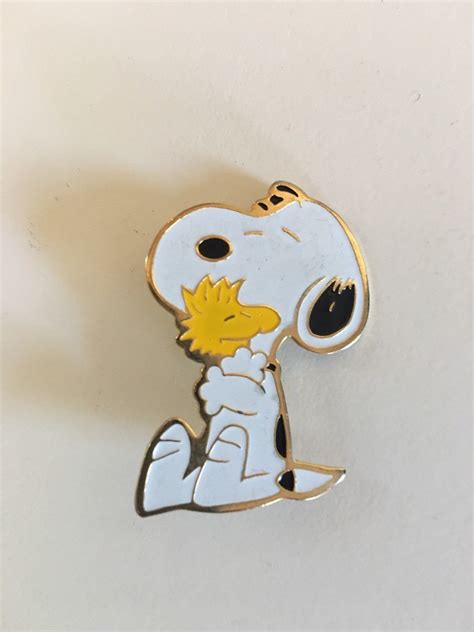 Vintage Snoopy And Woodstock Enamel Pin Peanuts Character Pin Lapel