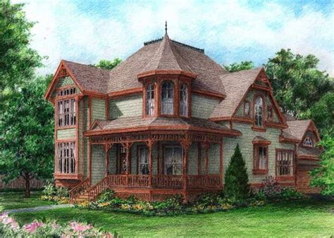 Two Story Victorian Style Home Plan C8062 Victorian Homes Victorian
