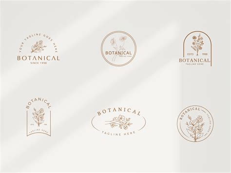 Floral Element Botanical Hand Drawn Logo With Wild Flower By Branding