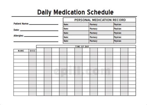 8 Medical Schedule Template Doc Pdf Free And Premium