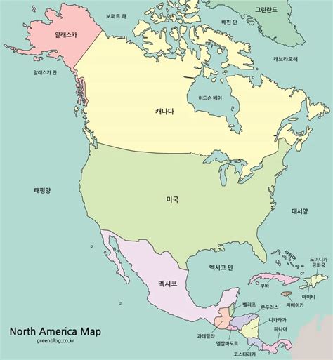 북아메리카 지도 3가지 종류 무료 다운로드 Greenblog