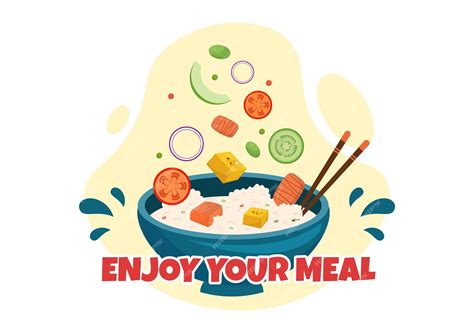 Premium Vector | Enjoy your meal vector illustration a variety of