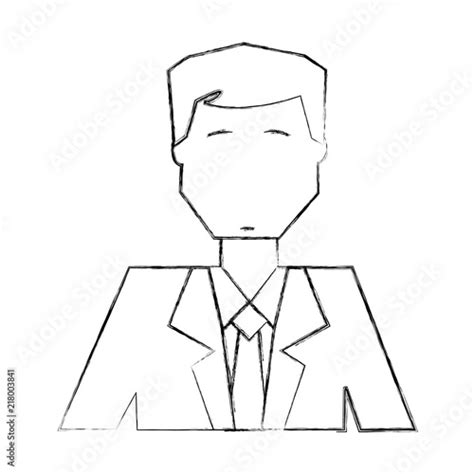 Business Man Portrait Employee Manager Hand Drawing Buy This Stock