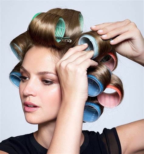 big hair rollers hair curlers prell shampoo roller girl roller set backstage 1960s hair