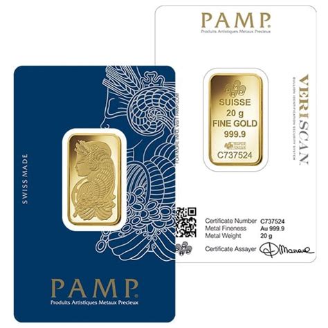 20 Gram Pamp Gold Bars For Sale Money Metals Exchange