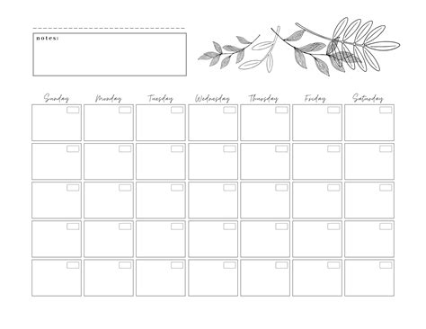 Monthly Calendar Printable Individual Month Planner Etsy