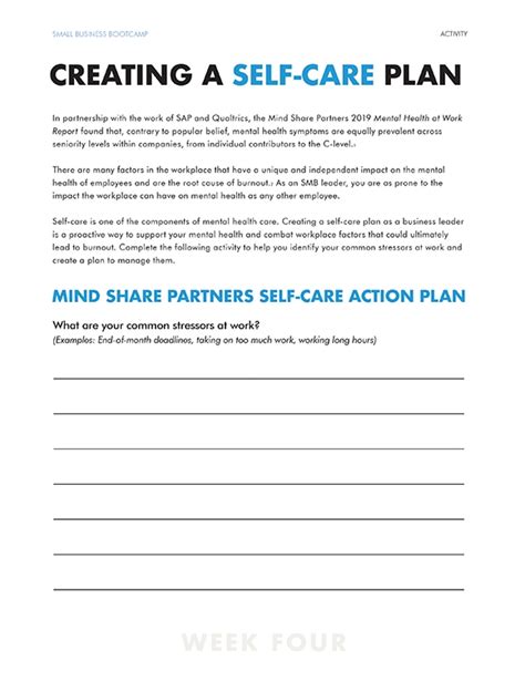 Printables Creating A Self Care Plan Hp Official Site