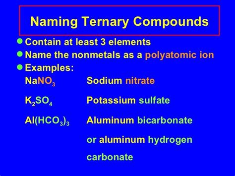 Naming Binary And Ternary Compounds