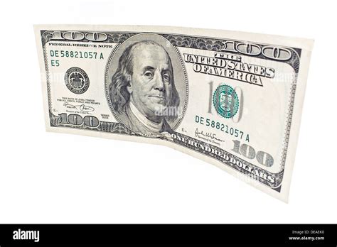 Hundred Dollar Bill Isolated On White Stock Photo Alamy
