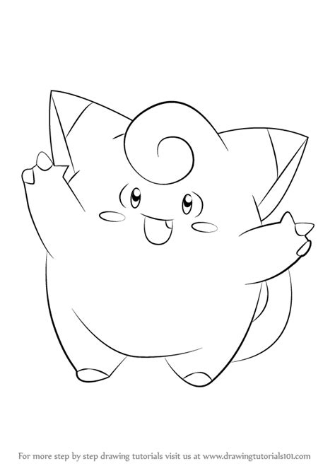 How To Draw Clefairy From Pokemon Drawingtutorials101