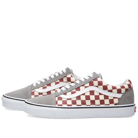 Vans Old Skool Grey And Rhubarb Checkerboard End Us