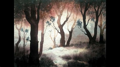 Simple Watercolor Forest Demonstration Paint With David Youtube