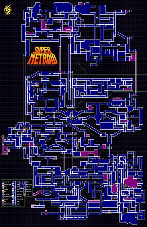 Super Metroid Map Snes Poster Etsy
