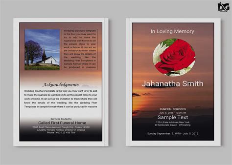 Free Psd Bi Fold A4 Funeral Brochure Template Psd Design Resources