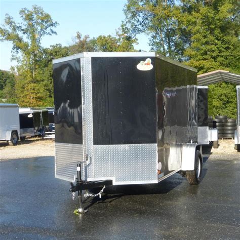 Covered Wagon Black 6 X 10 Enclosed Cargo Trailer W Ramp New