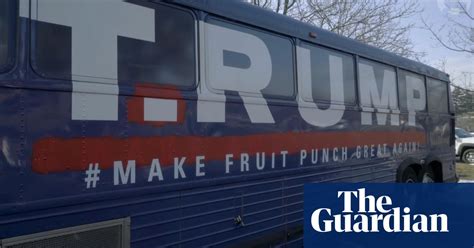 Trump Campaign Bus Commandeered By Artists Has A New Message Video Us News The Guardian