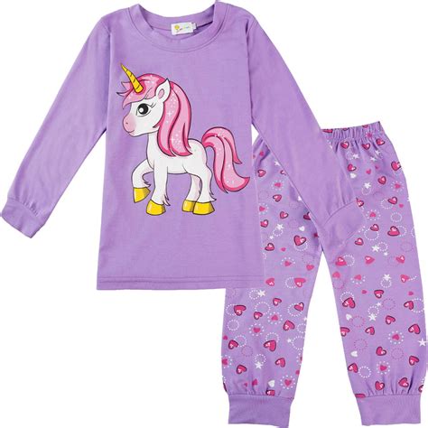 Little Hand Little Hand Toddler Girls Pajamas Sets Purple Unicorn 100