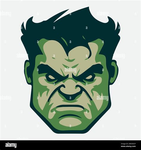 Vector Illustration Green Monster Art Drawing Hulk Stock Vector Image