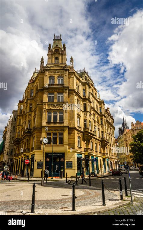 Prague Panoramic Street View Stock Photo Alamy
