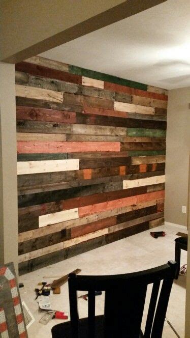 Multi Colored Stained Pallet Wall With Images Staining Wood