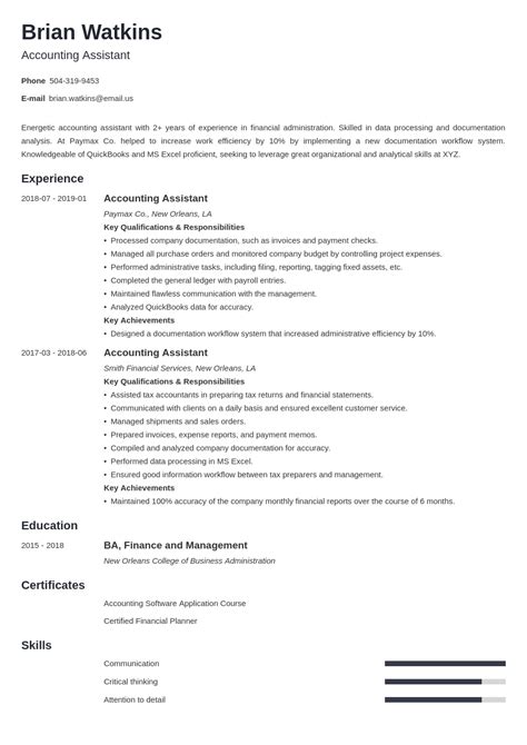 Accounting Assistant Resume Sample Job Description And Tips