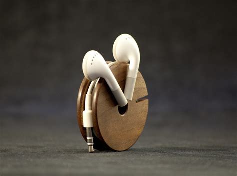 Wooden Earphone Holder Earbud Cord Organizer By Acousticdesign