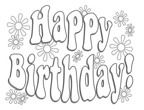 Free Printable Happy Birthday Coloring Page