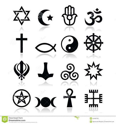 Religion Of The World Symbols Icons Set Stock