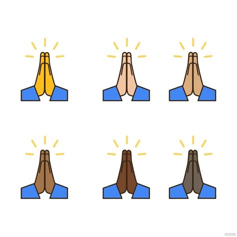 Vector Praying Hands Emoji In Illustrator Svg Eps Png