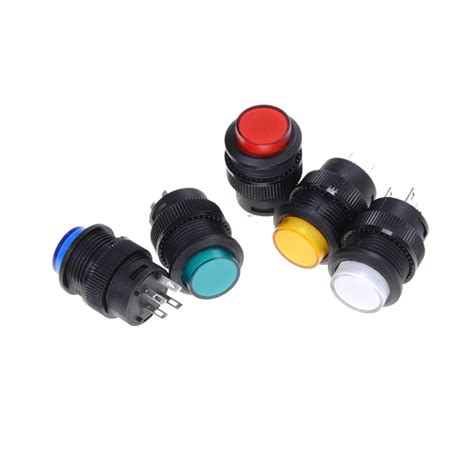 2pcslot Ss12d10 Off On Push Button Switch 5 Colors Panel Mounting Type