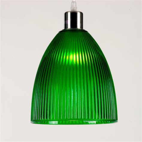 Limited time sale easy return. Ceiling Pendant Light Shade, Ribbed Green Glass, Modern ...