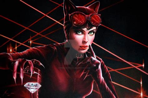 A Painting Of A Woman In Catwoman Costume