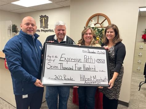 Hillcrest Plaza Parade Proceeds Donated To Expressive Path Timesherald