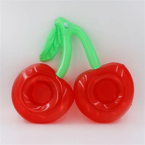 2020 Pvc Inflatable Cherry Shaped Drink Cup Holder Water Bottles Double
