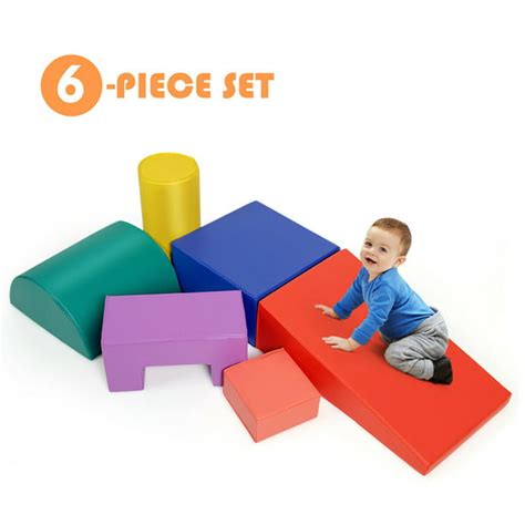 Gymax 6 Piece Climb Crawl Play Set Indoor Kids Baby Toddler Soft Safe