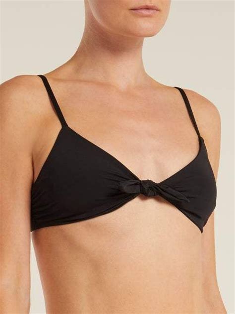 Mara Hoffman Carla Knot Bikini Top Womens Black Bikini Tops Bikinis Swimwear