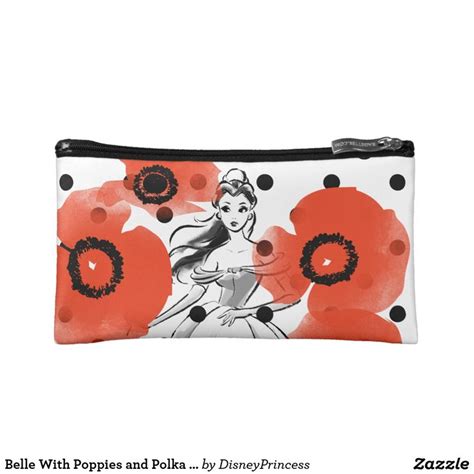 Belle With Poppies And Polka Dots Makeup Bag