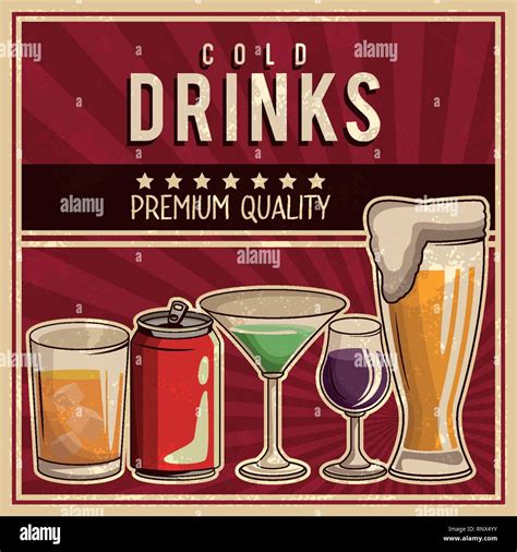 Vintage Drinks Poster Stock Vector Image And Art Alamy