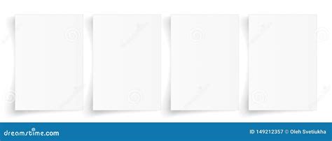 Blank A4 Sheet Of White Paper With Shadow Template For Your Design
