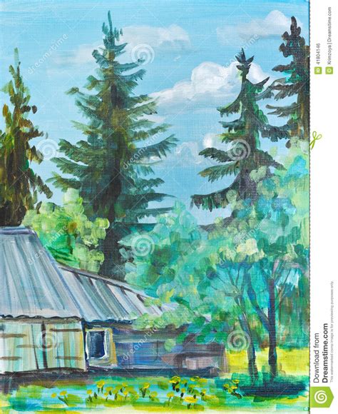 Old Spruces Stock Illustration Illustration Of Country 41804146