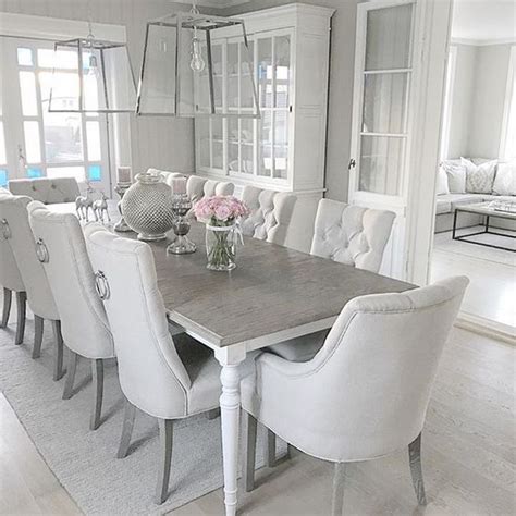 The beauty and practicality of this bolanburg collection is something to savor. ᒪOᑌIᔕE ♡ | White dining room table, Grey dining room, Dining room design