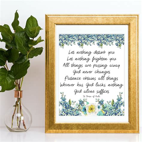 Saint Teresa of Avila Let Nothing Disturb You Let Nothing Frighten You