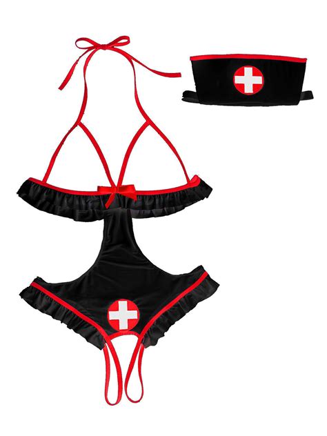 Women Sexy Nurse Stockings Costume Naughty Doctor Uniform Cosplay Lingerie Party Ebay