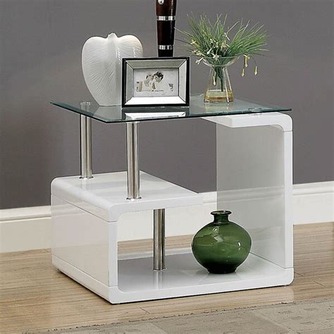 Shop Furniture Of America Rost Contemporary White Metal Rectangle End