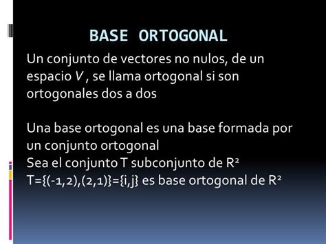 Base Ortogonal