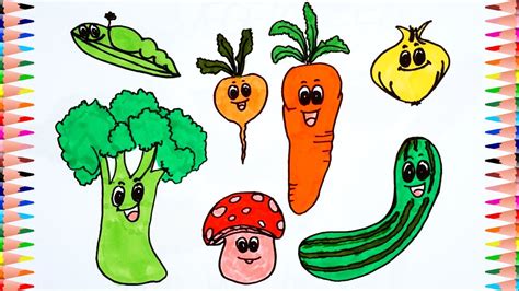 20 Fruits And Vegetables Images For Kids Free Coloring Pages