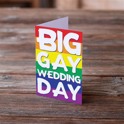 Big Gay Wedding Day Cards Lgbt Wedding Rainbow Same Sex Marriage Lesbian Gay Card Wedfest